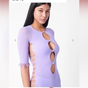 POSTER GIRL Lavender Cutout Bodycon Mini Dress